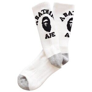 BAPE Arch Ape Head Crew Socks White Gray Black | A Bathing Ape